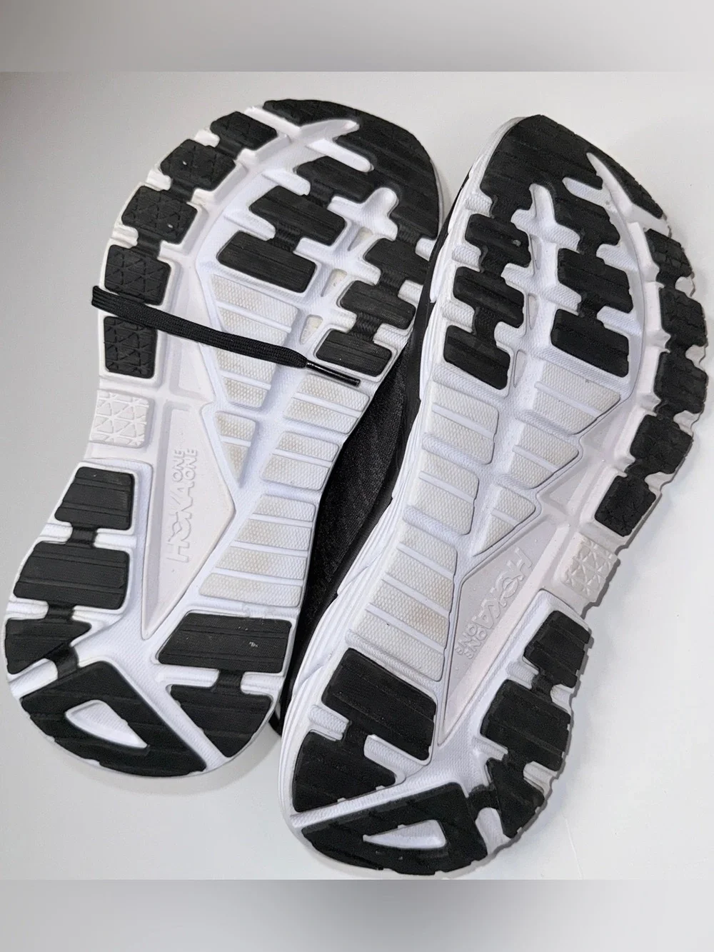 Hoka Black and White Men's Athletic Running Shoes
